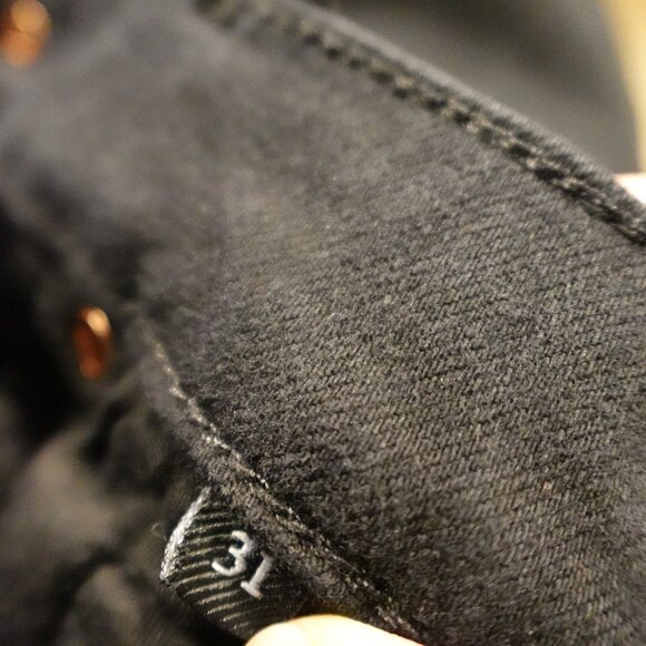 7 For All Mankind Paxtyn Skinny Performance Jeans Men’s 31 Black Distressed Knee - Picture 11 of 14